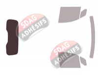 Gabarit vitrage - kit 3/4 arrière - Nissan Townstar (1) Utilitaire 4/5 portes (depuis 2021)