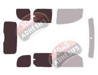 Gabarit vitrage - kit 3/4 arrière - Nissan Kubistar (2) 5 portes (2008 - 2022)