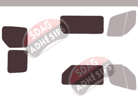 Gabarit vitrage - kit 3/4 arrière - Nissan NV400 (1) L1 / L2 / L3 / L4 Utilitaire 5 portes (2010 - 2024)