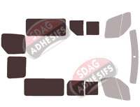 Gabarit vitrage - kit 3/4 arrière - Renault Master (3) L2 5 portes (2019 - 2024) Gabarit vitrage - kit 3/4 arrière - Renault Master (3) L2 5 portes (2019 - 2024)