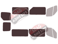 Gabarit vitrage - kit 3/4 arrière - Opel Movano (2) L2 6 portes (2010 - 2021)