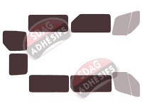 Gabarit vitrage - kit 3/4 arrière - Nissan NV400 (1) L2 5 portes (2010 - 2024)