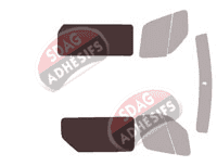 Gabarit vitrage - kit 3/4 arrière - Opel Movano (2) L1 / L2 / L3 / L4 Utilitaire 5 portes (2010 - 2021)