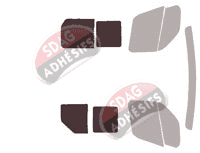 Gabarit vitrage - kit 3/4 arrière - Opel Movano (2) L1 / L2 / L3 / L4 Utilitaire 5 portes (2010 - 2021)