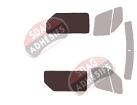 Gabarit vitrage - kit 3/4 arrière - Opel Movano (2) L1 / L2 / L3 / L4 Utilitaire 6 portes (2010 - 2021)