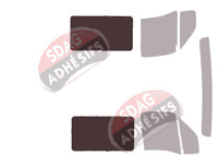 Gabarit vitrage - kit 3/4 arrière - Opel Movano (1) Utilitaire 5 portes (1997 - 2010)