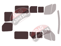 Gabarit vitrage - kit 3/4 arrière - Nissan NV400 (1) L1 5 portes (2010 - 2024)
