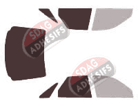 Gabarit vitrage - kit 3/4 arrière - Renault Safrane 5 portes (1992 - 2001)