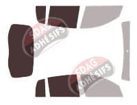 Gabarit vitrage - kit 3/4 arrière - Renault Sandero (1) Stepway 5 portes (2009 - 2013)