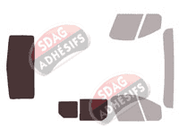 Gabarit vitrage - kit 3/4 arrière - Opel Vivaro (B) Utilitaire 4 portes (2014 - 2019)