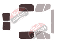 Gabarit vitrage - kit 3/4 arrière - Opel Vivaro (B) Utilitaire 5/6 portes (2014 - 2019)