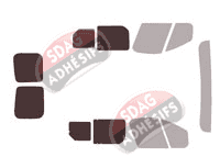 Gabarit vitrage - kit 3/4 arrière - Opel Vivaro (B) Utilitaire 5/6 portes (2014 - 2019) Gabarit vitrage - kit 3/4 arrière - Opel Vivaro (B) Utilitaire 5/6 portes (2014 - 2019)