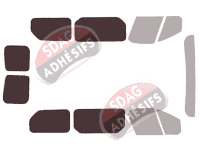 Gabarit vitrage - kit 3/4 arrière - Opel Vivaro (B) Court 5/6 portes (2014 - 2019) Gabarit vitrage - kit 3/4 arrière - Opel Vivaro (B) Court 5/6 portes (2014 - 2019)