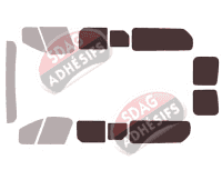 Gabarit vitrage - kit 3/4 arrière - Opel Vivaro (B) Long 5/6 portes (2014 - 2019) Gabarit vitrage - kit 3/4 arrière - Opel Vivaro (B) Long 5/6 portes (2014 - 2019)