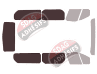 Gabarit vitrage - kit 3/4 arrière - Opel Vivaro (B) Long 4/5 portes (2014 - 2019)