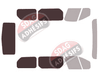 Gabarit vitrage - kit 3/4 arrière - Opel Vivaro (B) Court 4/5 portes (2014 - 2019) Gabarit vitrage - kit 3/4 arrière - Opel Vivaro (B) Court 4/5 portes (2014 - 2019)