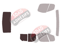 Gabarit vitrage - kit 3/4 arrière - Nissan PrimaStar (1) Utilitaire 4 portes (2002 - 2015)