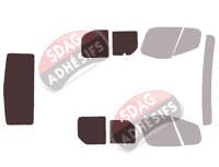 Gabarit vitrage - kit 3/4 arrière - Opel Vivaro (A) Utilitaire 4 portes (2002 - 2015)