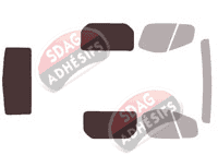 Gabarit vitrage - kit 3/4 arrière - Nissan PrimaStar (1) Utilitaire 4 portes (2002 - 2015)