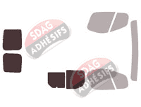 Gabarit vitrage - kit 3/4 arrière - Opel Vivaro (A) Utilitaire 5 portes (2002 - 2015)