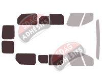 Gabarit vitrage - kit 3/4 arrière - Opel Vivaro (B) Court 5/6 portes (2014 - 2019) Gabarit vitrage - kit 3/4 arrière - Opel Vivaro (B) Court 5/6 portes (2014 - 2019)