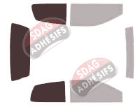 Gabarit vitrage - kit 3/4 arrière - Renault Twingo (1) 3 portes (1993 - 2007) Gabarit vitrage - kit 3/4 arrière - Renault Twingo (1) 3 portes (1993 - 2007)