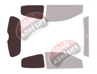 Gabarit vitrage - kit 3/4 arrière - Renault Twingo (2) 3 portes (2012 - 2014) Gabarit vitrage - kit 3/4 arrière - Renault Twingo (2) 3 portes (2012 - 2014)