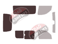 Gabarit vitrage - kit 3/4 arrière - Nissan Kubistar (1) Utilitaire 4 portes (1997 - 2008)