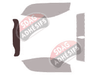 Gabarit vitrage - kit 3/4 arrière - Renault Wind CC 2 portes (2010 - 2013)