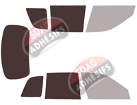 Gabarit vitrage - kit 3/4 arrière - Rolls Cullinan (1) 5 portes (depuis 2019)