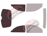 Gabarit vitrage - kit 3/4 arrière - Rover 200 & 400 (2) 3 portes (1996 - 2000)