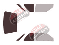 Gabarit vitrage - kit 3/4 arrière - Rover 200 & 400 (1) Coupe 3 portes (1989 - 1995)
