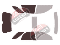 Gabarit vitrage - kit 3/4 arrière - Saab 9.2X Break 5 portes (2004 - 2006)