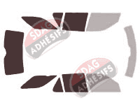 Gabarit vitrage - kit 3/4 arrière - Saab 9.5 (1) Break 5 portes (1998 - 2009)