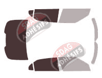 Gabarit vitrage - kit 3/4 arrière - Saab 9.5 (2) Berline 4 portes (2010 - 2012)