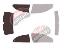 Gabarit vitrage - kit 3/4 arrière - Seat Ibiza (3) 3 portes (2002 - 2008) Gabarit vitrage - kit 3/4 arrière - Seat Ibiza (3) 3 portes (2002 - 2008)