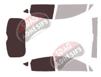 Gabarit vitrage - kit 3/4 arrière - Seat Ibiza (4) 5 portes (2008 - 2017)