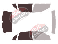 Gabarit vitrage - kit 3/4 arrière - Seat Ibiza (3) 5 portes (2002 - 2008)