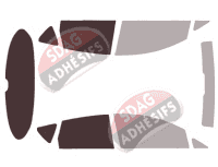 Gabarit vitrage - kit 3/4 arrière - Seat Toledo (3) 5 portes (2004 - 2009)
