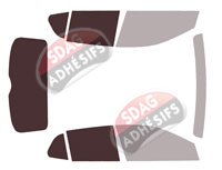Gabarit vitrage - kit 3/4 arrière - Skoda Fabia (4) 5 portes (depuis 2022)