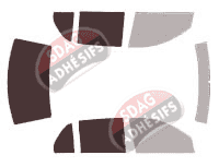 Gabarit vitrage - kit 3/4 arrière - Skoda Fabia (1) Berline 4 portes (1999 - 2007)