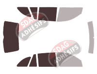 Gabarit vitrage - kit 3/4 arrière - Skoda Fabia (1) Combi Break 5 portes (2000 - 2008) Gabarit vitrage - kit 3/4 arrière - Skoda Fabia (1) Combi Break 5 portes (2000 - 2008)