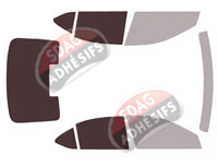 Gabarit vitrage - kit 3/4 arrière - Skoda Octavia (4) 5 portes (depuis 2020)