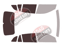 Gabarit vitrage - kit 3/4 arrière - Skoda Scala (1) 5 portes (depuis 2019)