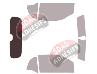 Gabarit vitrage - kit 3/4 arrière - Smart ForTwo (3) Coupe 3 portes (depuis 2014)