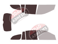 Gabarit vitrage - kit 3/4 arrière - Ssangyong Kyron 5 portes (2005 - 2012)