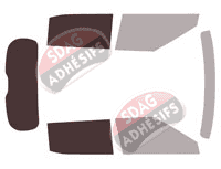 Gabarit vitrage - kit 3/4 arrière - Ssangyong Tivoli (1) 5 portes (depuis 2019)