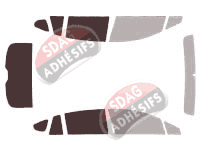 Gabarit vitrage - kit 3/4 arrière - Subaru XV (1) 5 portes (2012 - 2018)