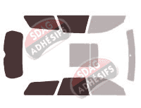 Gabarit vitrage - kit 3/4 arrière - Subaru Outback (3) Wagon Break 5 portes (2003 - 2009)