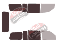 Gabarit vitrage - kit 3/4 arrière - Suzuki APV 5 portes (2004 - 2013)